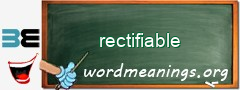 WordMeaning blackboard for rectifiable